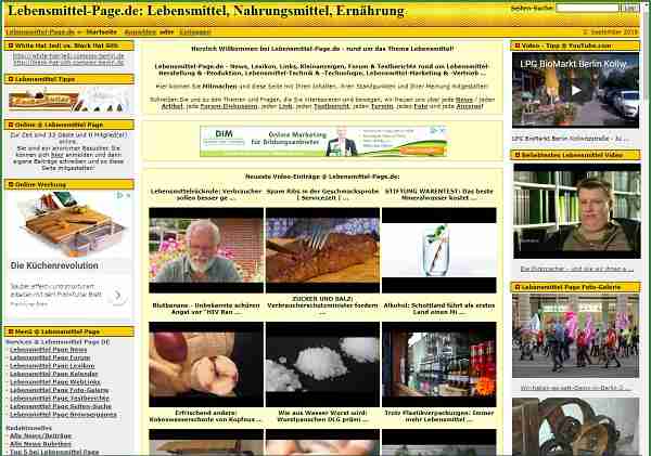 Lebensmittel-Page.de - Portal rund um Lebensmittel, Nahrungsmittel & Ernährung