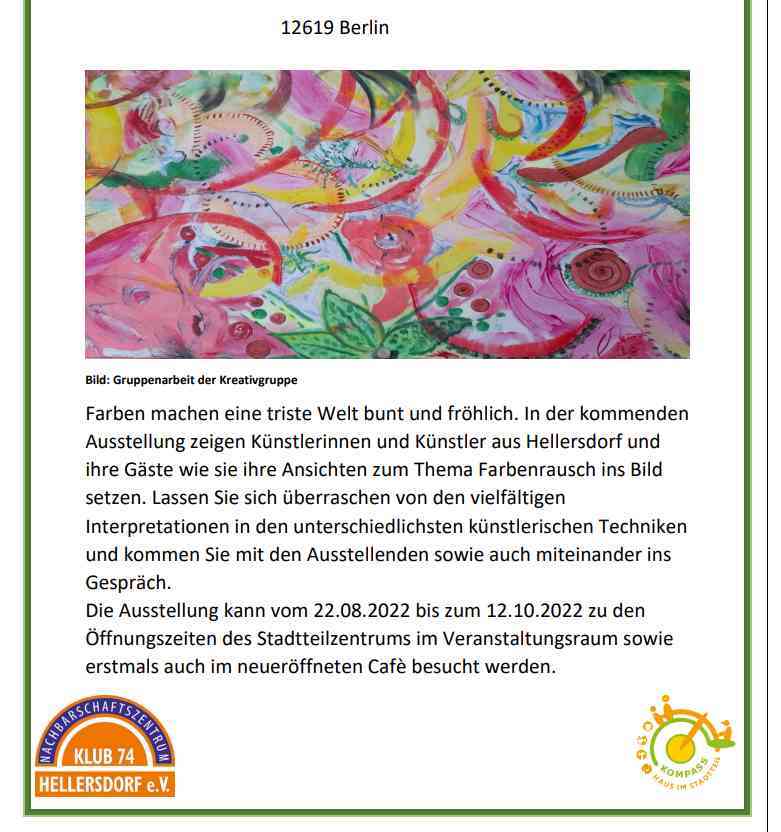 Vernissage Farbenrausch Berlin-Hellersdorf (08/2022)