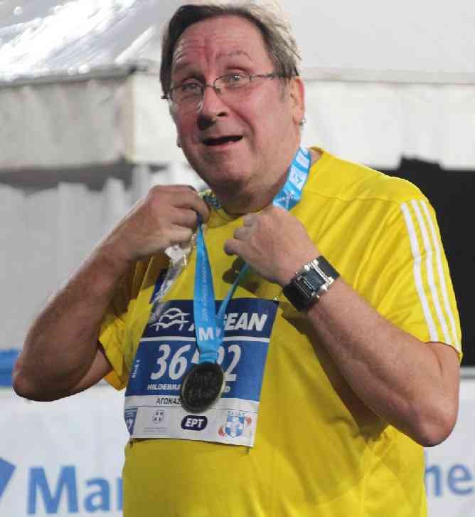 Dr. Harald Hildebrandt Medaille Marathonstadion Athen 2019